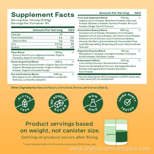 Nutrition Greens and Superfoods Powder for Digestive Health